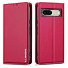 For Google Pixel 7 5G LC.IMEEKE L1 Series Frosted Fine Texture PU Phone Case(Red) - 2