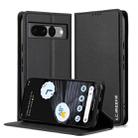 For Google Pixel 7 Pro 5G LC.IMEEKE L1 Series Frosted Fine Texture PU Phone Case(Black) - 1