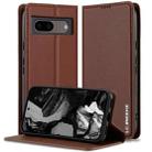 For Google Pixel 8 Pro LC.IMEEKE L1 Series Frosted Fine Texture PU Phone Case(Brown) - 1