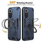 For OPPO Reno11 Global Metal Ring 360 Degree Rotating Holder PC Hybrid TPU Phone Case(Navy Blue) - 2