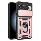 For Google Pixel 9 / 9 Pro Sliding Camera Cover Design TPU+PC Phone Case(Rose Gold) - 1