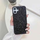 For iPhone 16 Plus Glitter Powder Shockproof TPU Phone Case(Black) - 1