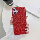 For iPhone 16 Plus Glitter Powder Shockproof TPU Phone Case(Red) - 1