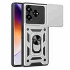 For ZTE Axon 60 4G Sliding Camera Cover Design TPU+PC Phone Case(Silver) - 1