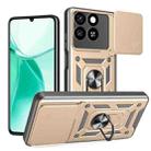 For ZTE Blade A35 4G / A55 4G Sliding Camera Cover Design TPU+PC Phone Case(Gold) - 1