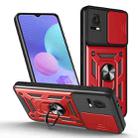 For TCL 405 / 406 / 408 Sliding Camera Cover Design TPU+PC Phone Case(Red) - 1