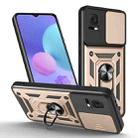 For TCL 405 / 406 / 408 Sliding Camera Cover Design TPU+PC Phone Case(Gold) - 1
