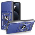 For itel P55 4G Sliding Camera Cover Design TPU+PC Phone Case(Blue) - 1