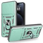 For itel P55 4G Sliding Camera Cover Design TPU+PC Phone Case(Green) - 1
