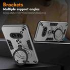 For Nothing Phone 2a Metal Ring 360 Degree Rotating Holder PC Hybrid TPU Phone Case(Silver Grey) - 3