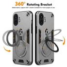 For Nothing Phone 2 Metal Ring 360 Degree Rotating Holder PC Hybrid TPU Phone Case(Silver Grey) - 2