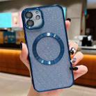 For iPhone 11 Electroplating Pure Color Glitter Powder MagSafe Phone Case(Dark Blue) - 1