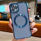 For iPhone 11 Pro Electroplating Pure Color Glitter Powder MagSafe Phone Case(Dark Blue) - 1