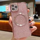 For iPhone 11 Pro Electroplating Pure Color Glitter Powder MagSafe Phone Case(Pink) - 1
