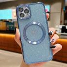 For iPhone 11 Pro Electroplating Pure Color Glitter Powder MagSafe Phone Case(Sierra Blue) - 1