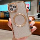 For iPhone 11 Pro Max Electroplating Pure Color Glitter Powder MagSafe Phone Case(Gold) - 1