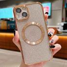 For iPhone 13 Electroplating Pure Color Glitter Powder MagSafe Phone Case(Gold) - 1