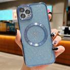 For iPhone 13 Pro Electroplating Pure Color Glitter Powder MagSafe Phone Case(Sierra Blue) - 1