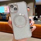 For iPhone 15 Plus Electroplating Pure Color Glitter Powder MagSafe Phone Case(Silver) - 1