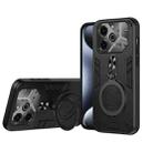 For Tecno Pova 6 Metal Ring 360 Degree Rotating Holder PC Hybrid TPU Phone Case(Black) - 1