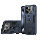 For Tecno Pova 6 Metal Ring 360 Degree Rotating Holder PC Hybrid TPU Phone Case(Navy Blue) - 1