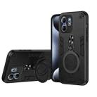 For Infinix Hot 50i / Smart 9 Metal Ring 360 Degree Rotating Holder PC Hybrid TPU Phone Case(Black) - 1