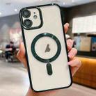 For iPhone 11 Electroplating MagSafe Phone Case(Dark Green) - 1
