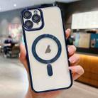For iPhone 11 Pro Max Electroplating MagSafe Phone Case(Dark Blue) - 1