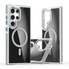 For Samsung Galaxy S24 Ultra 5G Dual-Color Transparent Black Magsafe Phone Case(Gray) - 1