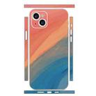 For iPhone 15 All-inclusive PET Phone Decal Adhesive Sticker(Blue Orange) - 1