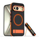 For Google Pixel 9 / 9 Pro Dual-Color Skin Feel Magsafe Phone Case with Holder(Orange) - 1