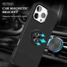 For iPhone 16 Pro Max PC Hybrid TPU Magnetic Ring Holder Phone Case(Black) - 2