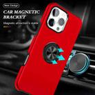 For iPhone 16 Pro Max PC Hybrid TPU Magnetic Ring Holder Phone Case(Red) - 2