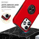 For iPhone 16 Pro Max PC Hybrid TPU Magnetic Ring Holder Phone Case(Red) - 3