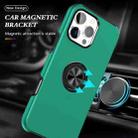 For iPhone 16 Pro Max PC Hybrid TPU Magnetic Ring Holder Phone Case(Dark Green) - 2