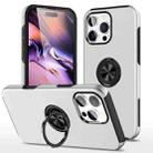 For iPhone 16 Pro Max PC Hybrid TPU Magnetic Ring Holder Phone Case(Silver) - 1