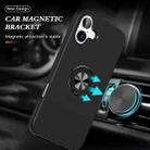 For iPhone 16 Plus PC Hybrid TPU Magnetic Ring Holder Phone Case(Black) - 2