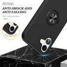 For iPhone 16 Plus PC Hybrid TPU Magnetic Ring Holder Phone Case(Black) - 3