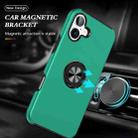 For iPhone 16 Plus PC Hybrid TPU Magnetic Ring Holder Phone Case(Dark Green) - 2