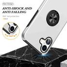 For iPhone 16 Plus PC Hybrid TPU Magnetic Ring Holder Phone Case(Silver) - 3