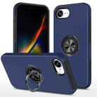 For iPhone 16e PC + TPU Magnetic Phone Case with Invisible Ring Holder(Navy Blue) - 1