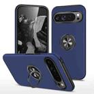 For Google Pixel 9 Pro PC Hybrid TPU Magnetic Ring Holder Phone Case(Navy Blue) - 1