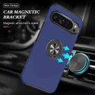 For Google Pixel 9 Pro PC Hybrid TPU Magnetic Ring Holder Phone Case(Navy Blue) - 2