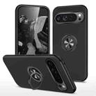 For Google Pixel 9 Pro PC Hybrid TPU Magnetic Ring Holder Phone Case(Black) - 1