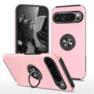 For Google Pixel 9 Pro PC Hybrid TPU Magnetic Ring Holder Phone Case(Rose Gold) - 1