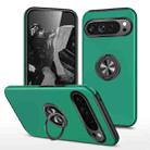 For Google Pixel 9 Pro PC Hybrid TPU Magnetic Ring Holder Phone Case(Dark Green) - 1