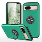 For Google Pixel 8a PC Hybrid TPU Magnetic Ring Holder Phone Case(Dark Green) - 1