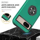 For Google Pixel 8a PC Hybrid TPU Magnetic Ring Holder Phone Case(Dark Green) - 3