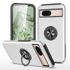 For Google Pixel 8a PC Hybrid TPU Magnetic Ring Holder Phone Case(Silver) - 1