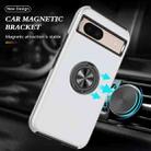 For Google Pixel 8a PC Hybrid TPU Magnetic Ring Holder Phone Case(Silver) - 2